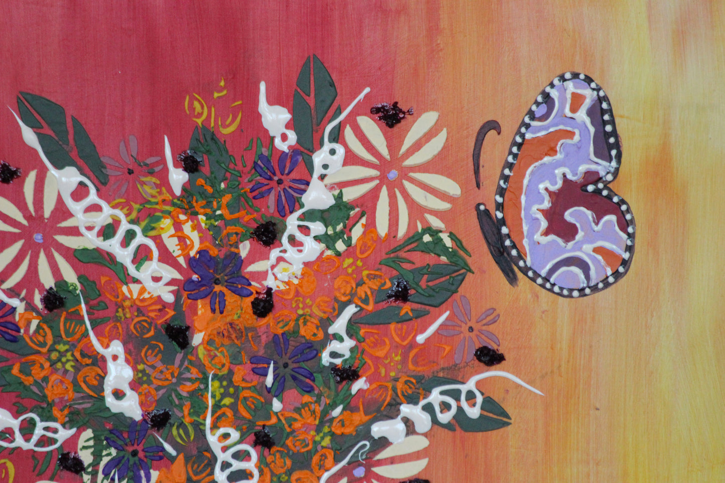 ORIGINAL // MIXED MEDIA // Stenciling Flora