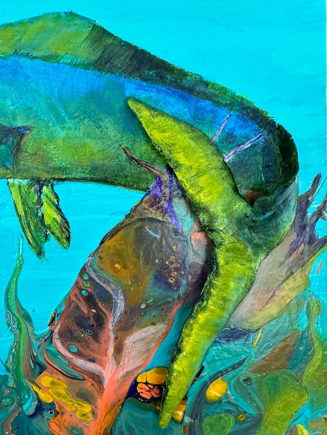 ORIGINAL // MIXED MEDIA // Mahi Mahi Pizzazz