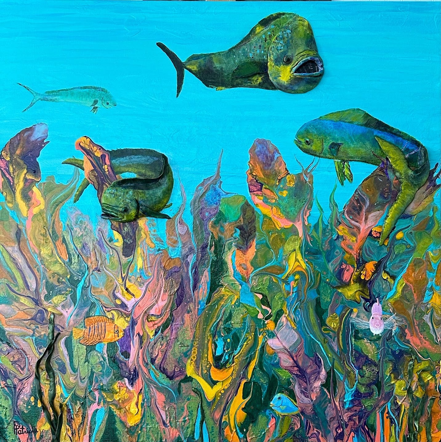 ORIGINAL // MIXED MEDIA // Mahi Mahi Pizzazz