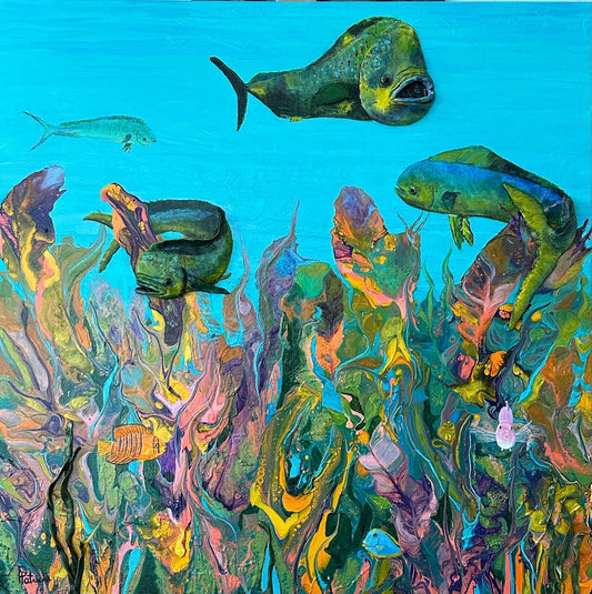 ORIGINAL // MIXED MEDIA // Mahi Mahi Pizzazz